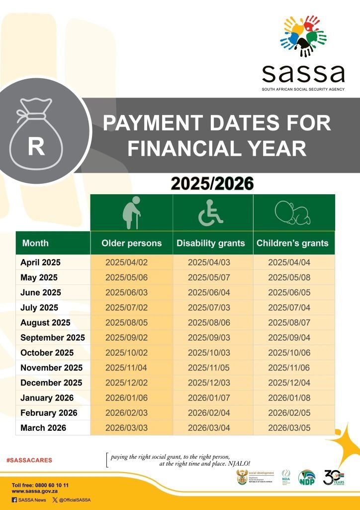 sassa payment dates